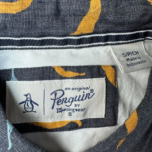 Original Penguin Men's WVN Short Sleeve Peppers Button Down Shirt, Size S, Blue - Picture 7 of 11